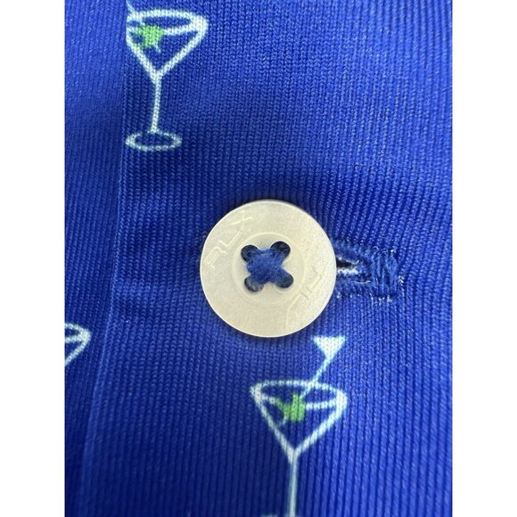 RLX Ralph Lauren Mens Polo Shirt Sz Medium Cocktails Print Performance Golf - Picture 7 of 14